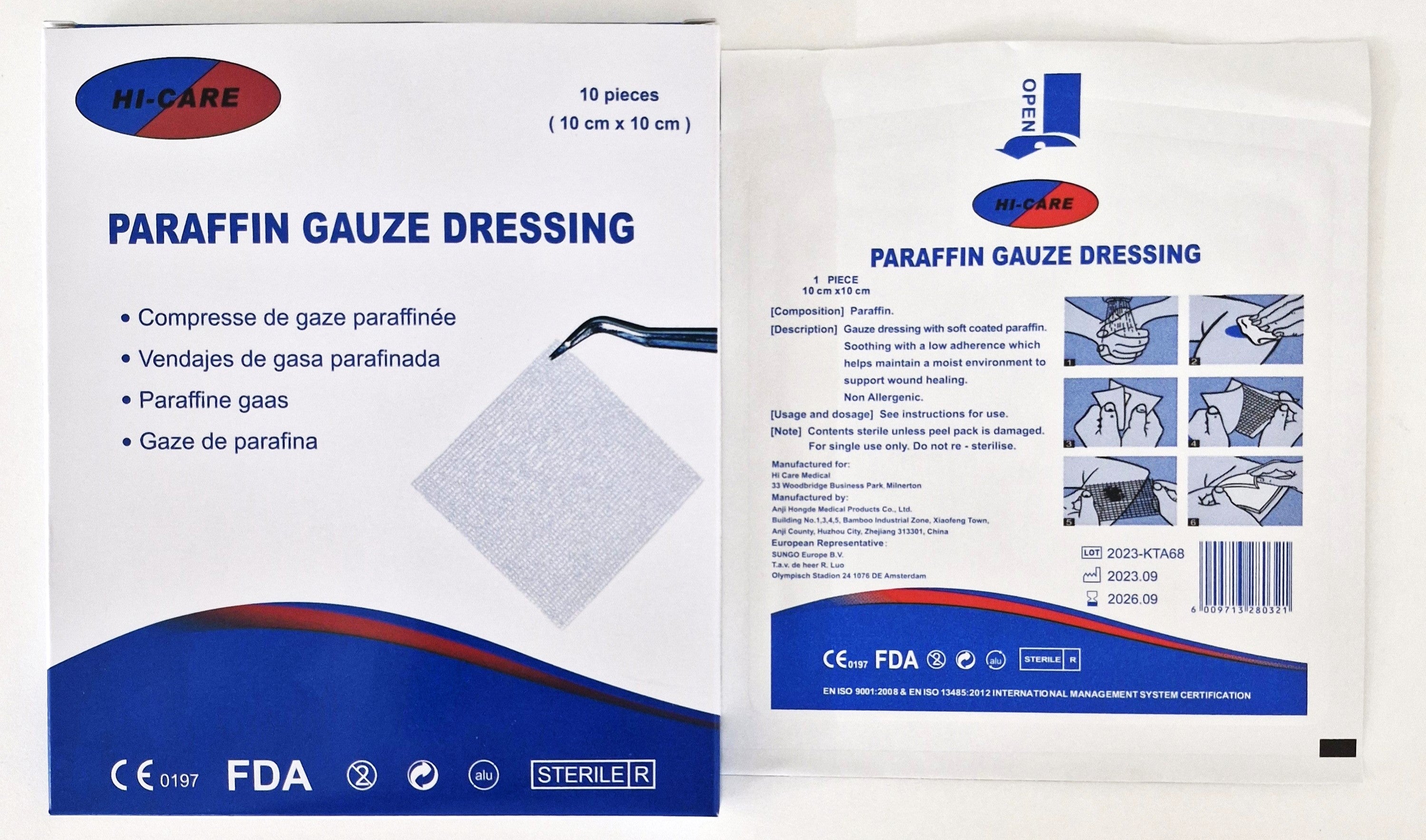 Gauze Dressing Parafin - Box of 10s