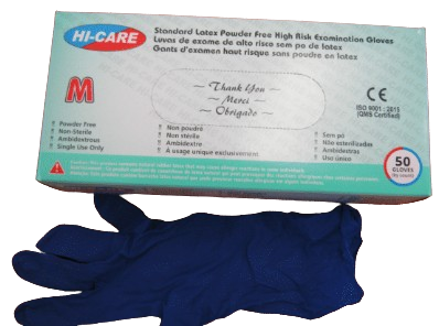 Gloves - Latex - Powder Free - High Risk - 50 Gloves per box