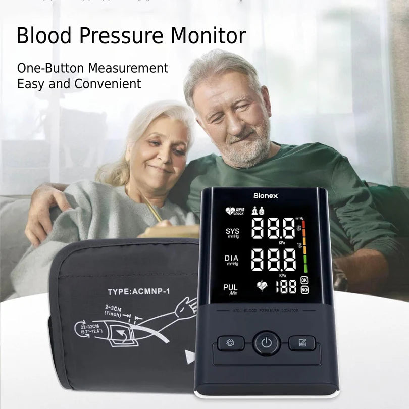 Bionex Digital Blood Pressure Monitor with Arrhythmia Detection & Risk Indicator