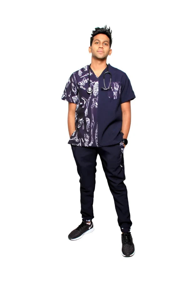 Mifupa Nusu Navy Scrubs