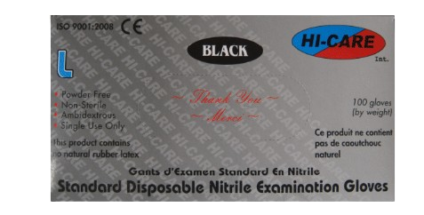 Examination Gloves - Nitrile - Powder Free - Black