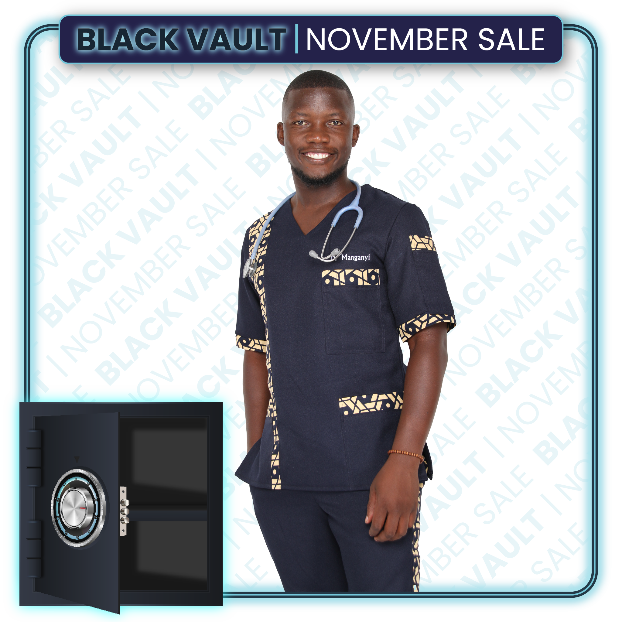 Hodari Navy Scrubs