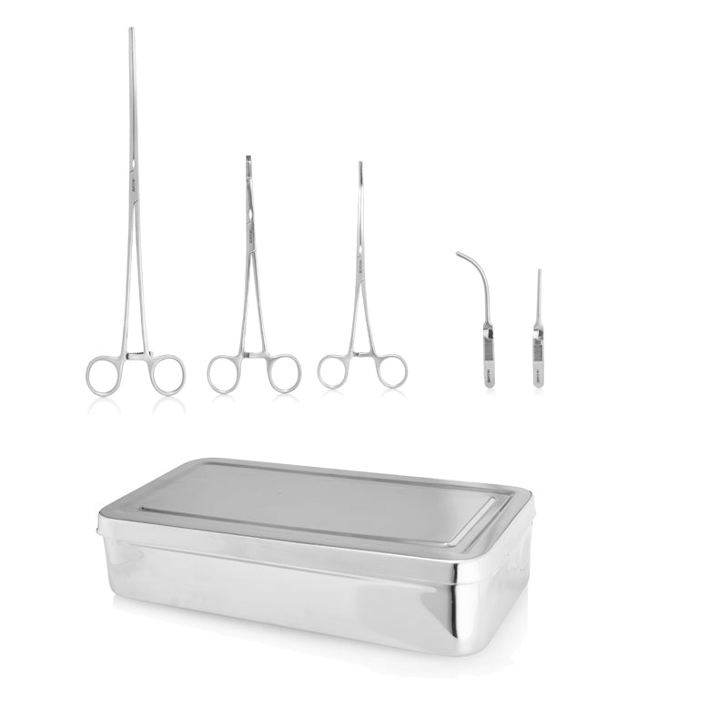 Surgical Set - Vascular Clamp (5pc) with tray